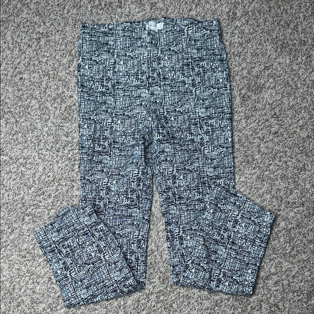 Girls Black and White Patterned Pull-On Pants